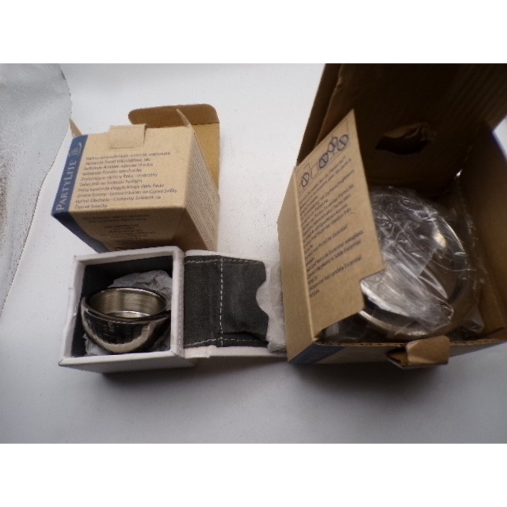 PartyLite Twilight Essential Votive Candle Holder Silver Metal P71301 New Box